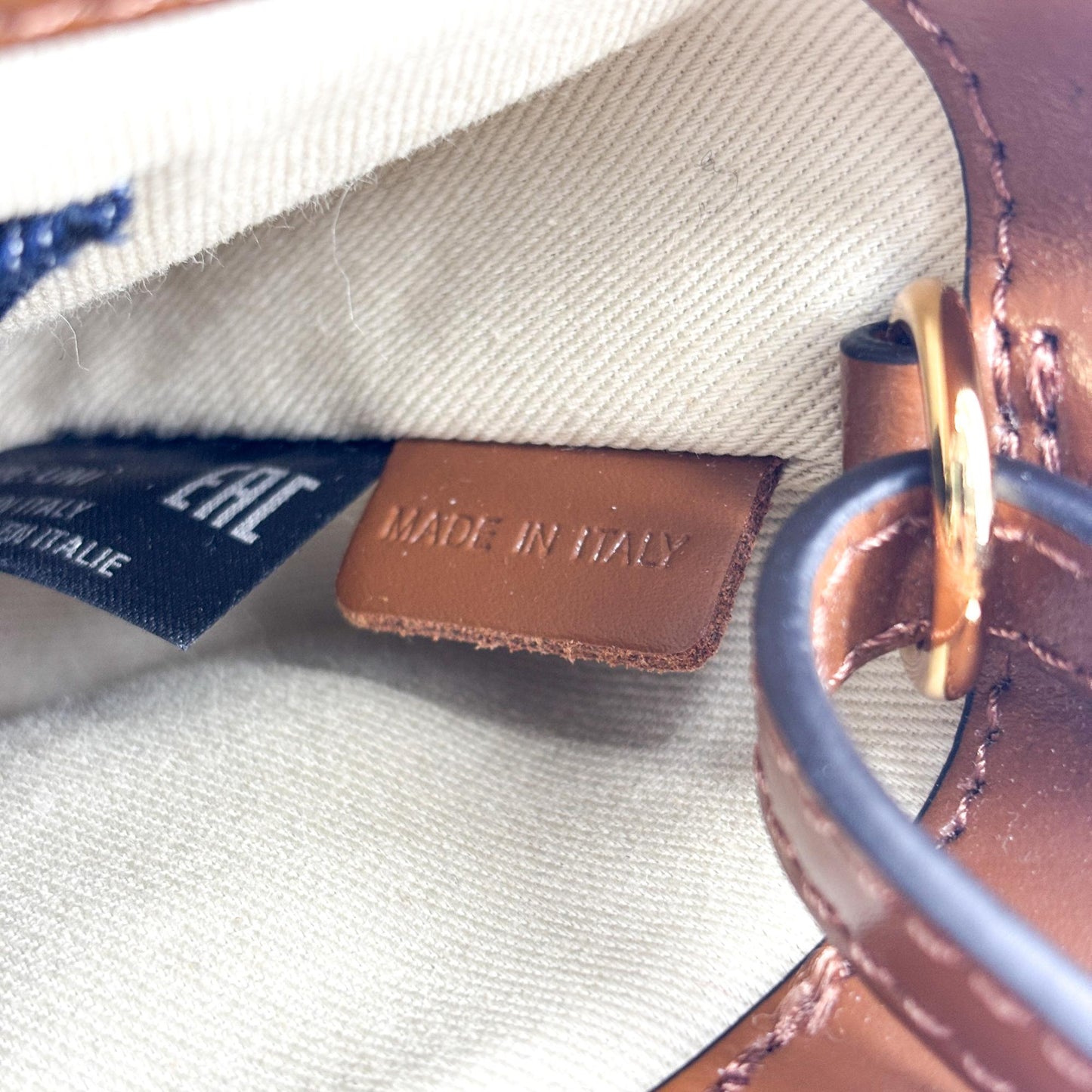 Marni Tropicalia Micro Denim Tote Bag Navy Brown