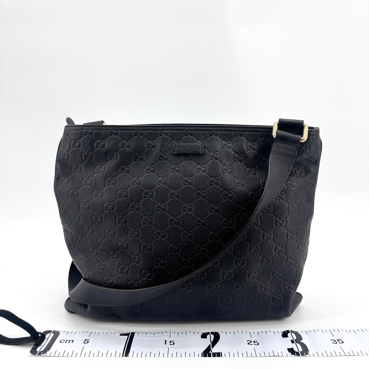 Gucci Sima Leather Crossbody Bag Black