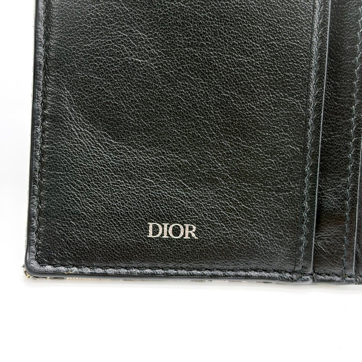 Dior Vertical Long Wallet Beige Black Oblique Jacquard