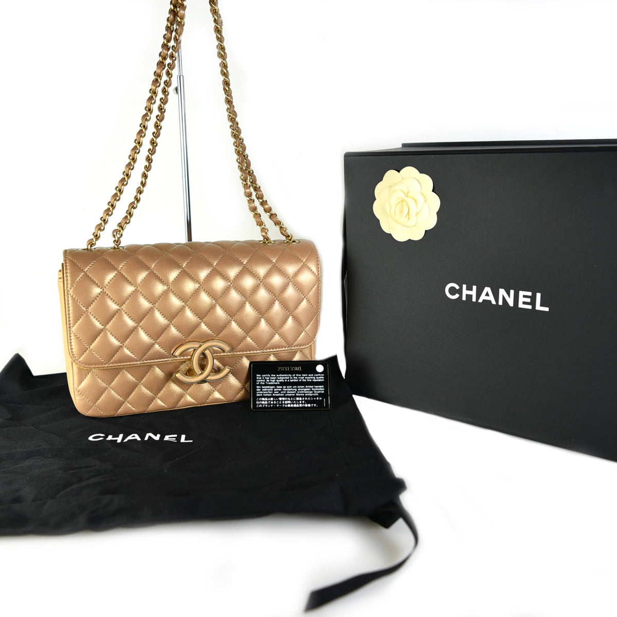 Double flap shoulder bag
