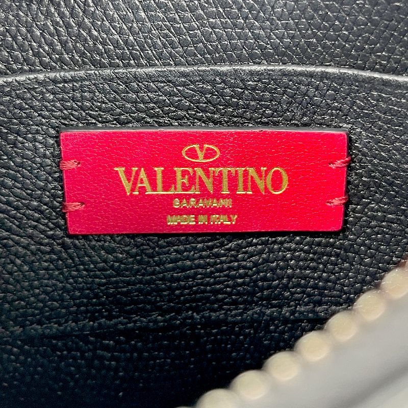 Valentino Black V Logo Hobo Bag