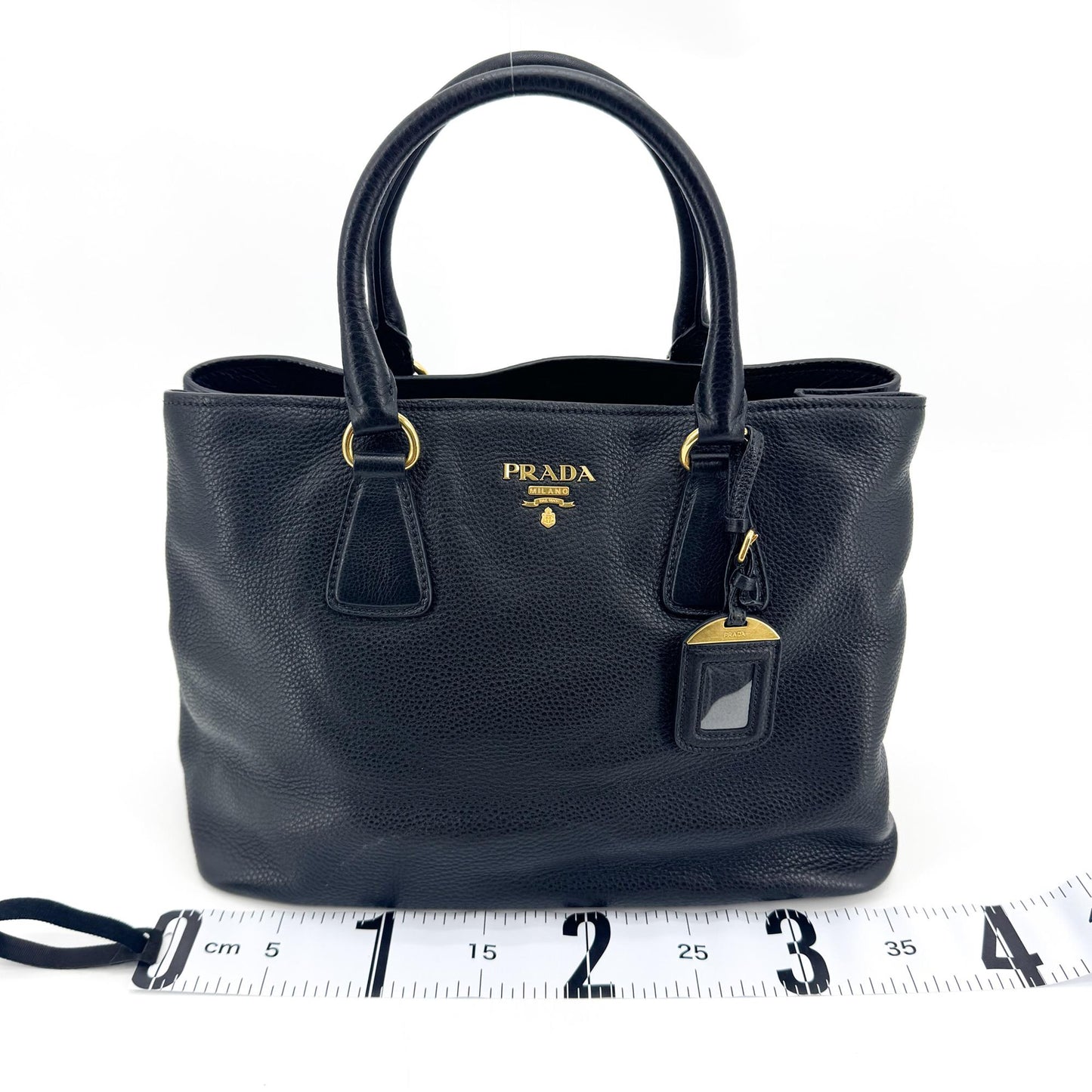 Prada Vitello Daino Tote Bag Black