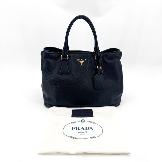 Prada Vitello Daino Tote Bag Black