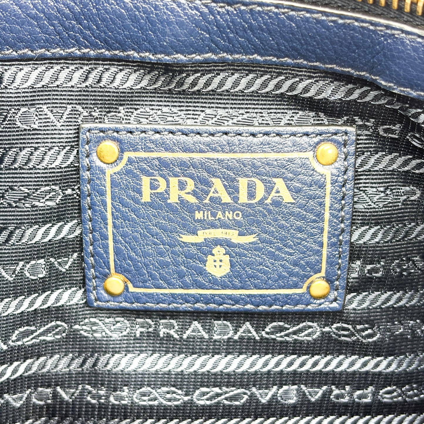Prada Vitello Phoenix Tote Bag Baltico Gold Hardware