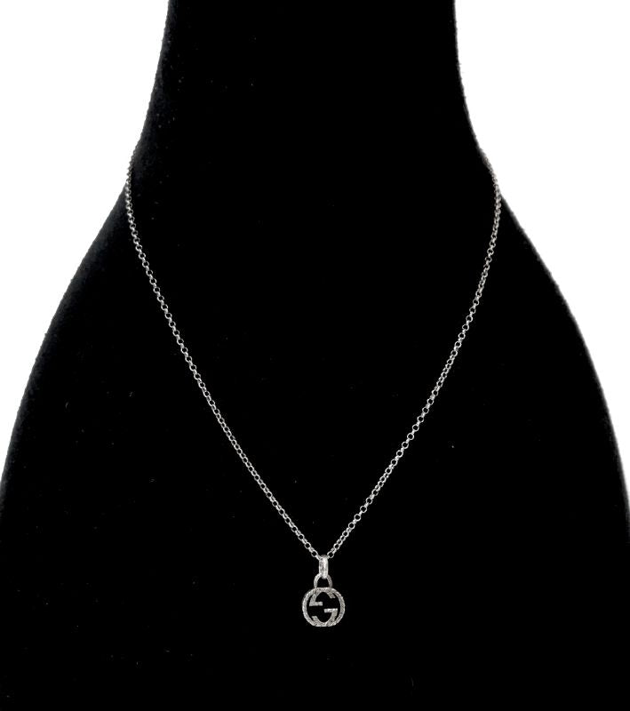 Gucci Ebony Interlocking G Silver Necklace
