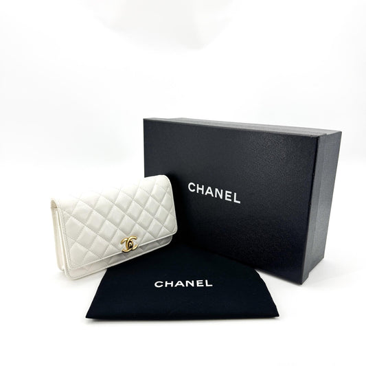 Chanel Classic WOC Gold Hardware White