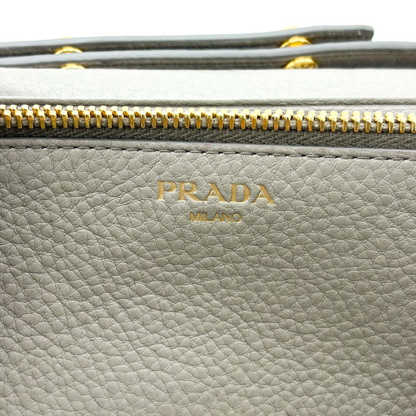 Prada Vitello Phoenix Chain Wallet Arguila Grey