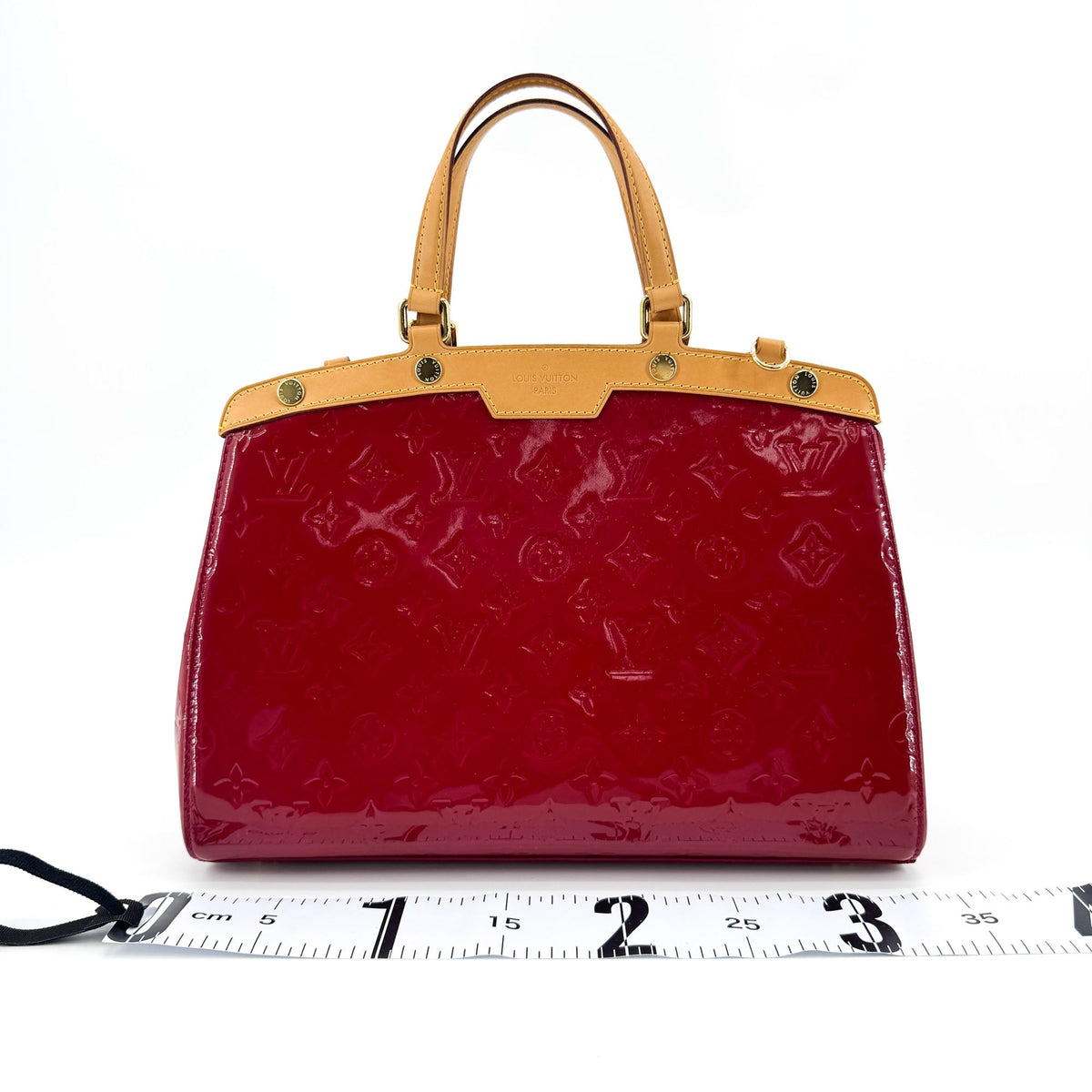 Louis Vuitton Monogram Vernis Brea MM Tote Bag Red
