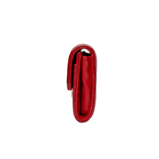 Chanel Red Caviar Skin Card Wallet