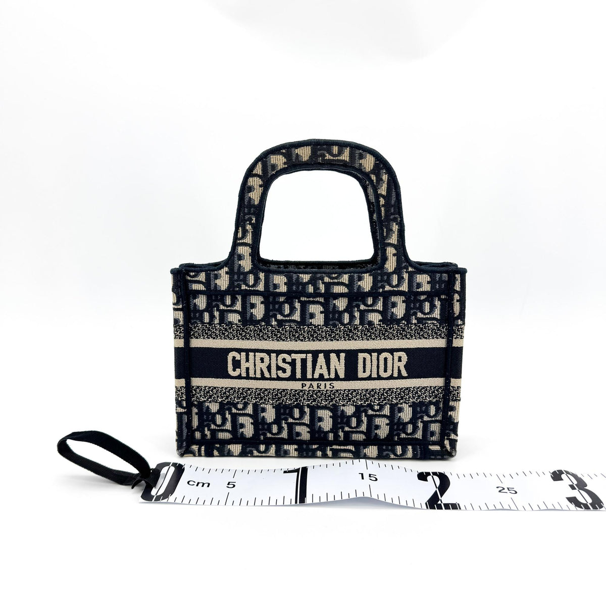 Dior Mini Book Tote Bag Oblique Embroidery Blue