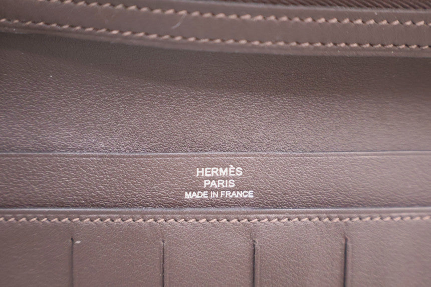 Citizen Twill Silk-in Long Wallet Dark Chocolate Brown