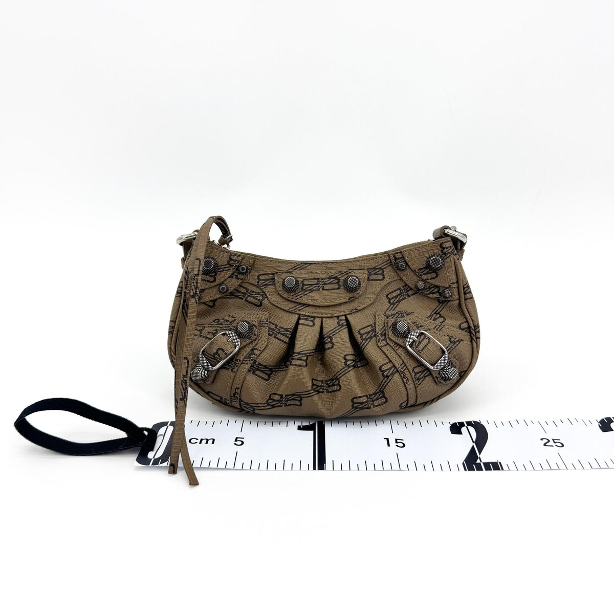 Balenciaga Le Cagol Mini BB Monogram Crossbody Bag Brown