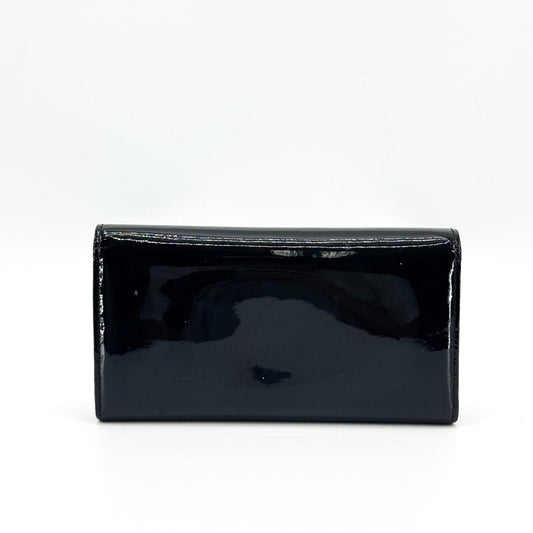 Louis Vuitton Louise Long Wallet Patent Black Gold Hardware