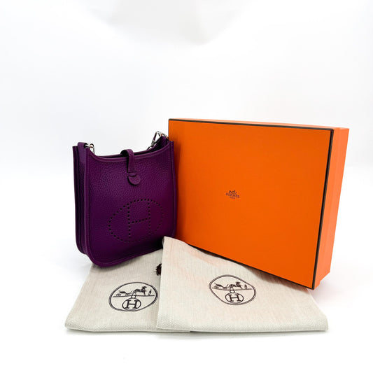 Hermès Evelyne 16 Mini TPM Clemence Purple Silver Hardware