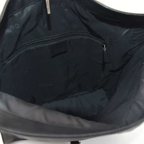 Black leather shoulder bag