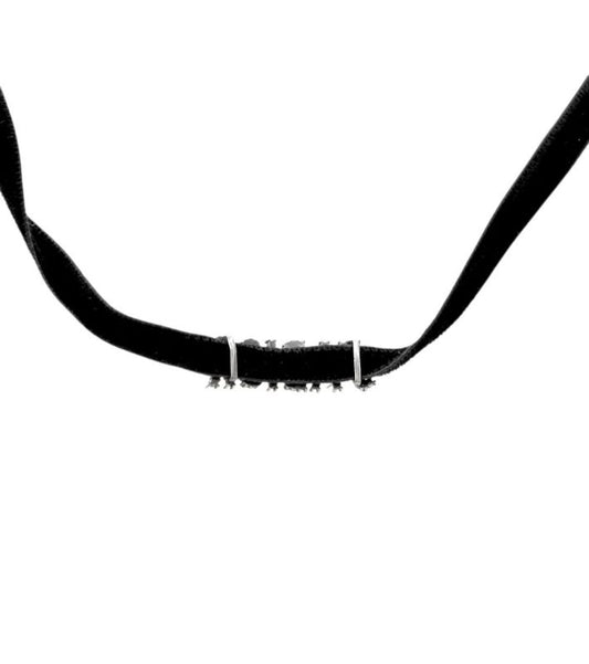 Dior Cubic Za Dior Black and Silver Choker Necklace