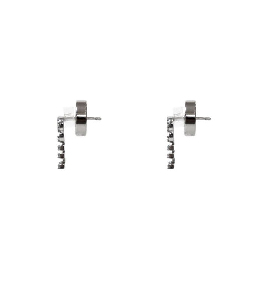 Miu Miu Crystal Logo Silver Earrings