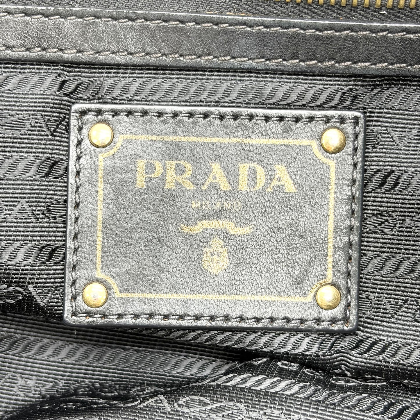 Prada Tessuto Gaufre 2-way Tote Bag Black