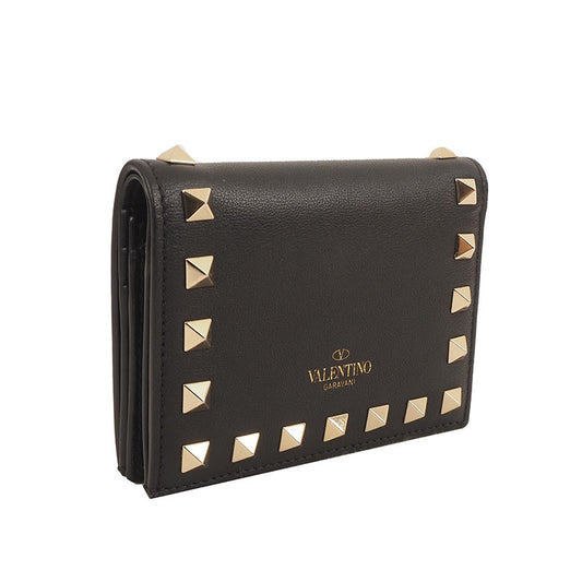 Valentino Rockstud Compact Card Wallet
