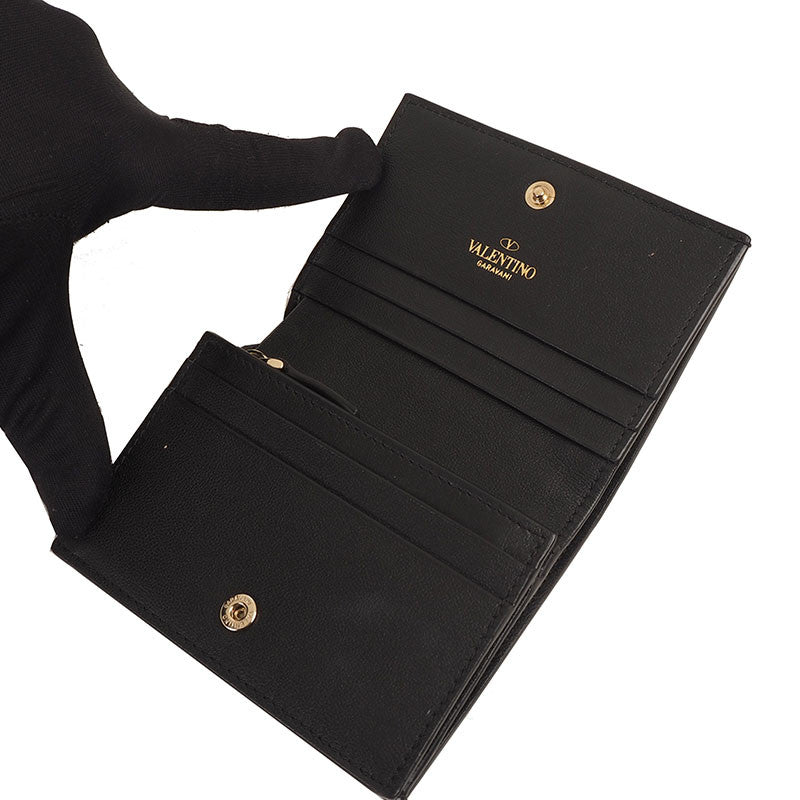 Valentino Rockstud Compact Card Wallet