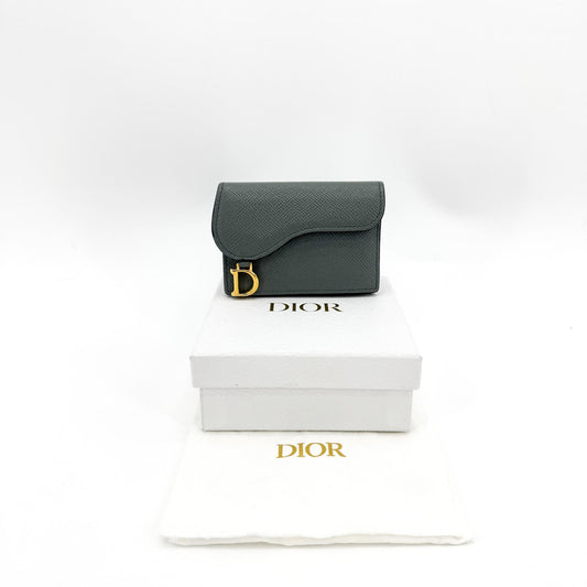 Dior Saddle Lotus Wallet Grey