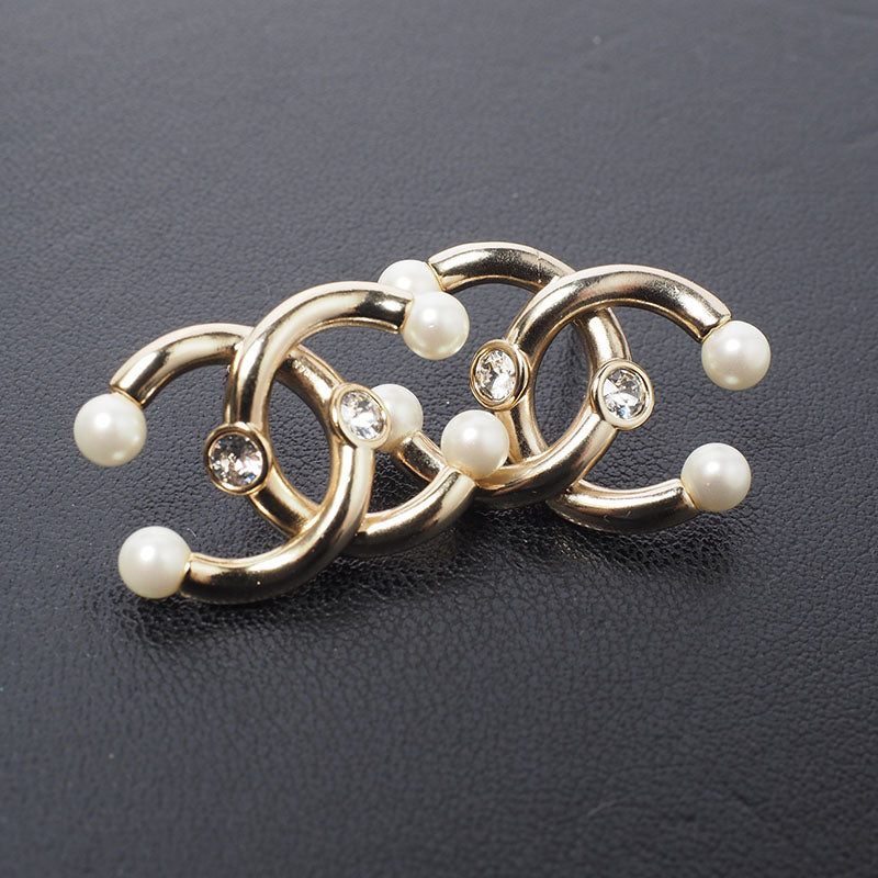 Chanel AB6615 CC Logo Pearlstone Earrings