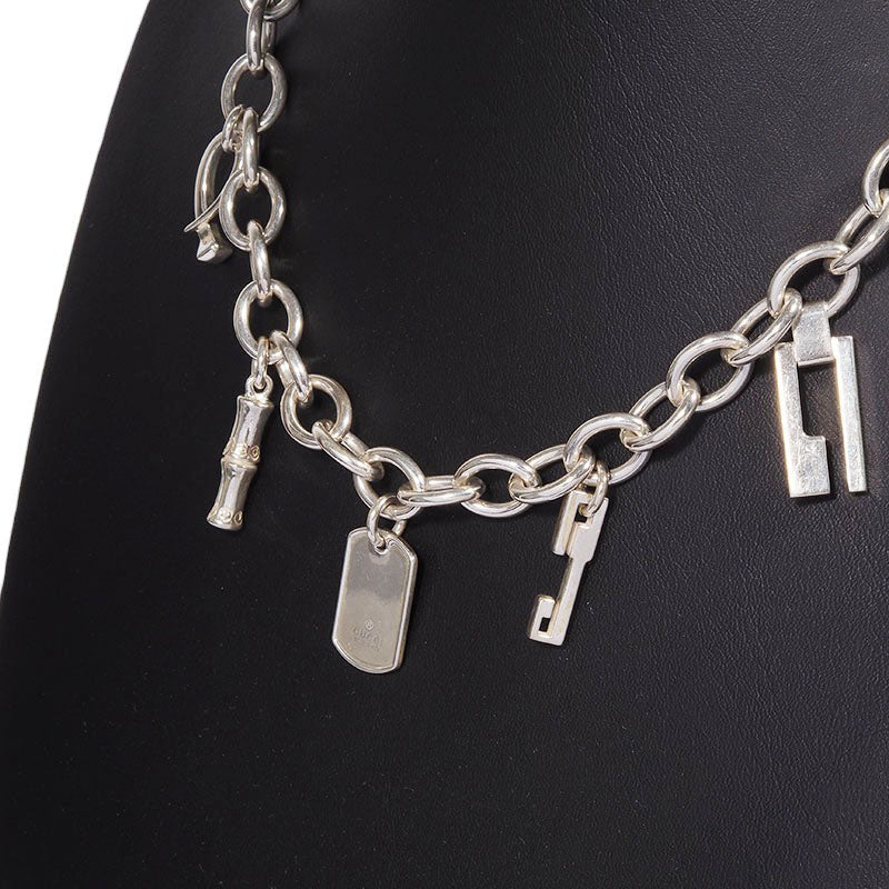 Gucci Silver Bamboo Charm Chain Necklace