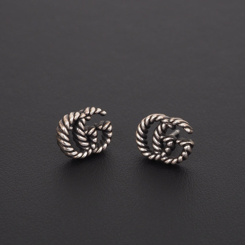 Gucci 627755 Silver Double G Earrings