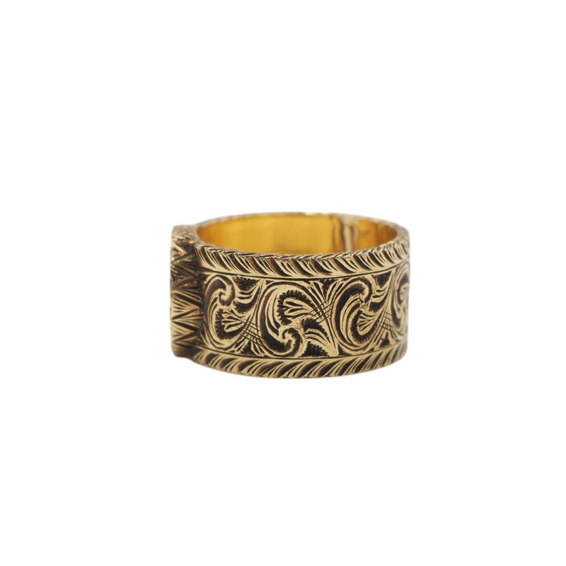 Gucci 579797 Yellow Gold Interlocking Arabesque Ring