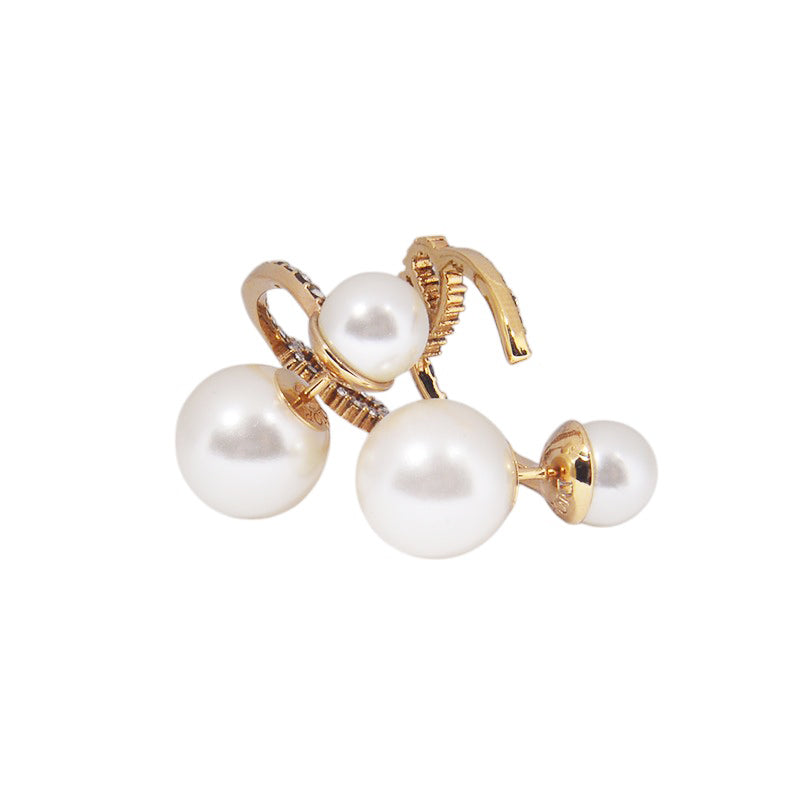 Dior Pearl Crystal Loop Earrings