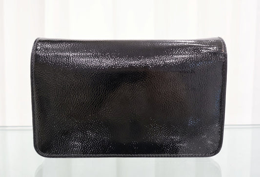CC Logo Caviar Patent WOC Chain Crossbody Bag A48954