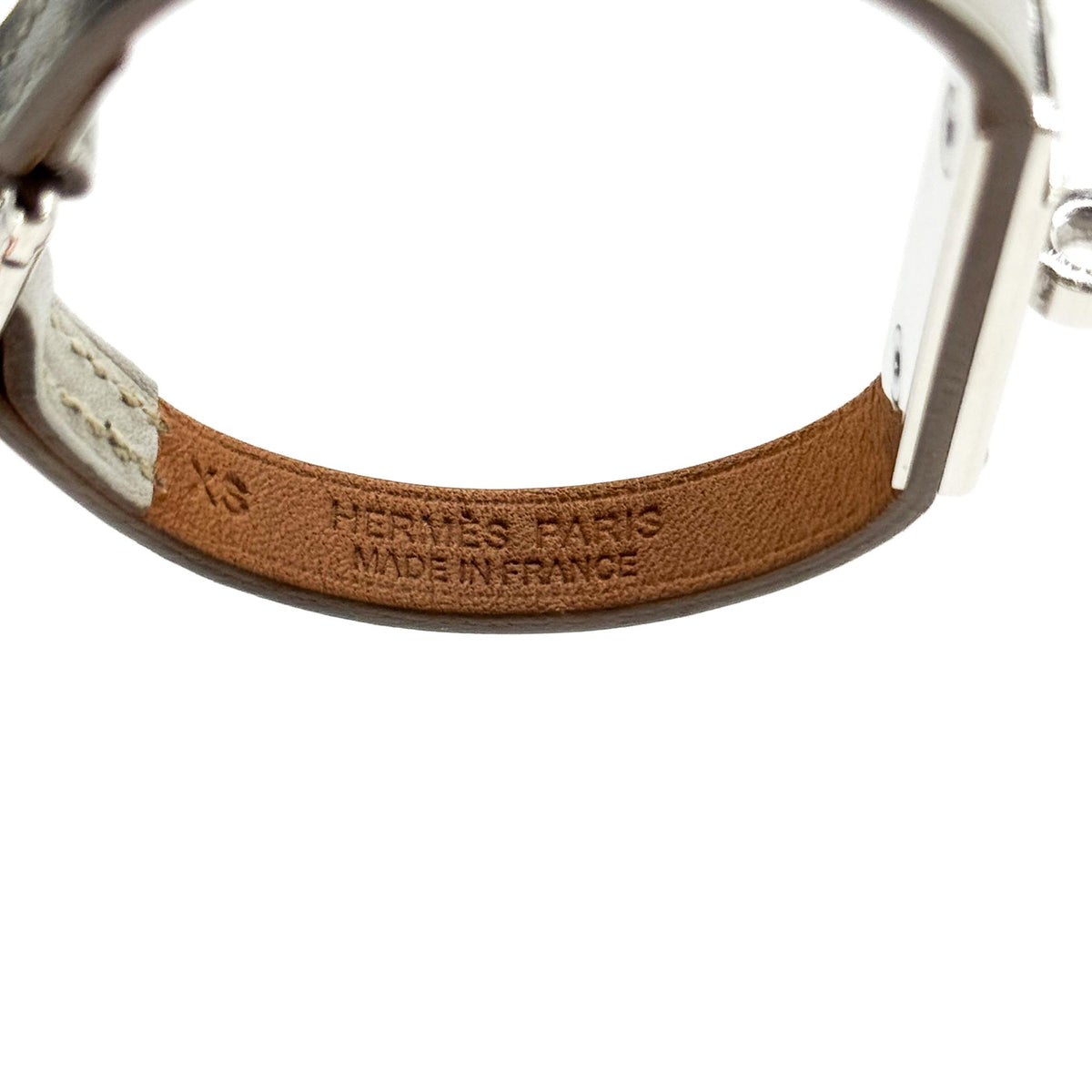 エルメス ケリー シングルツアー ブレスレット グレー シルバー金具