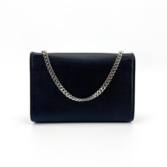 Saint Laurent Small Kate Crossbody Bag Black Silver Hardware