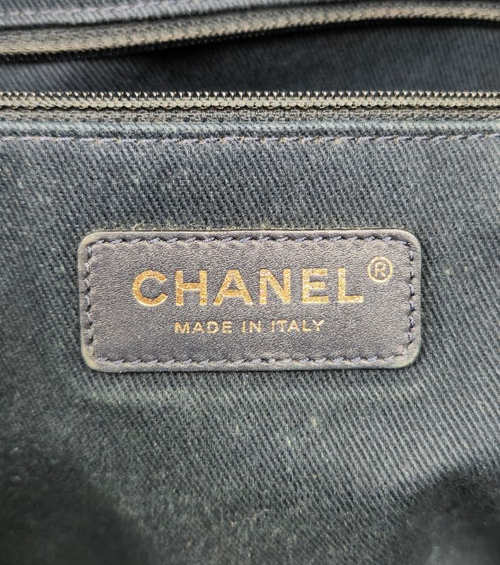 Chanel Navy Tweed Deauville Bag