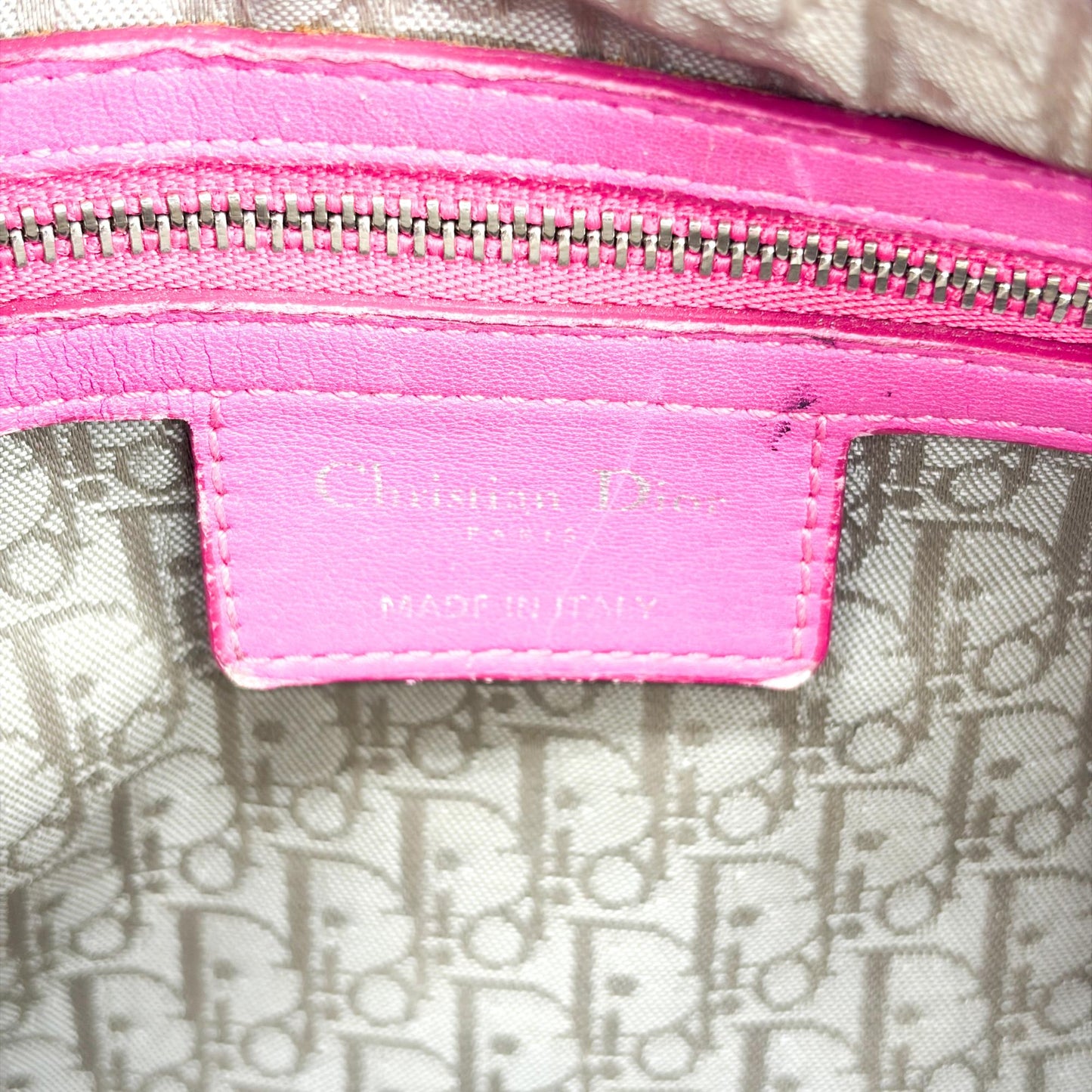 Dior Lady Dior Medium Bag Fuchsia Lambskin Silver