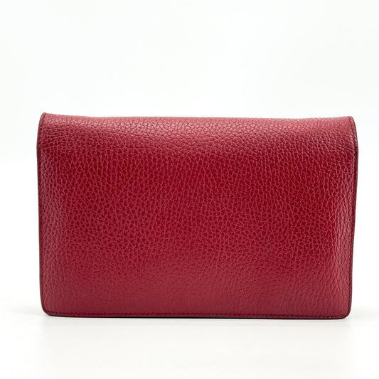 Gucci Soho Interlocking G Chain Wallet Red