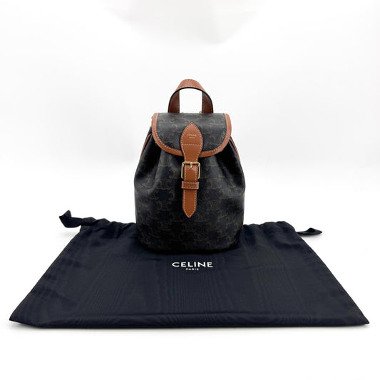 Celine Triomphe Canvas Mini Backpack Tan