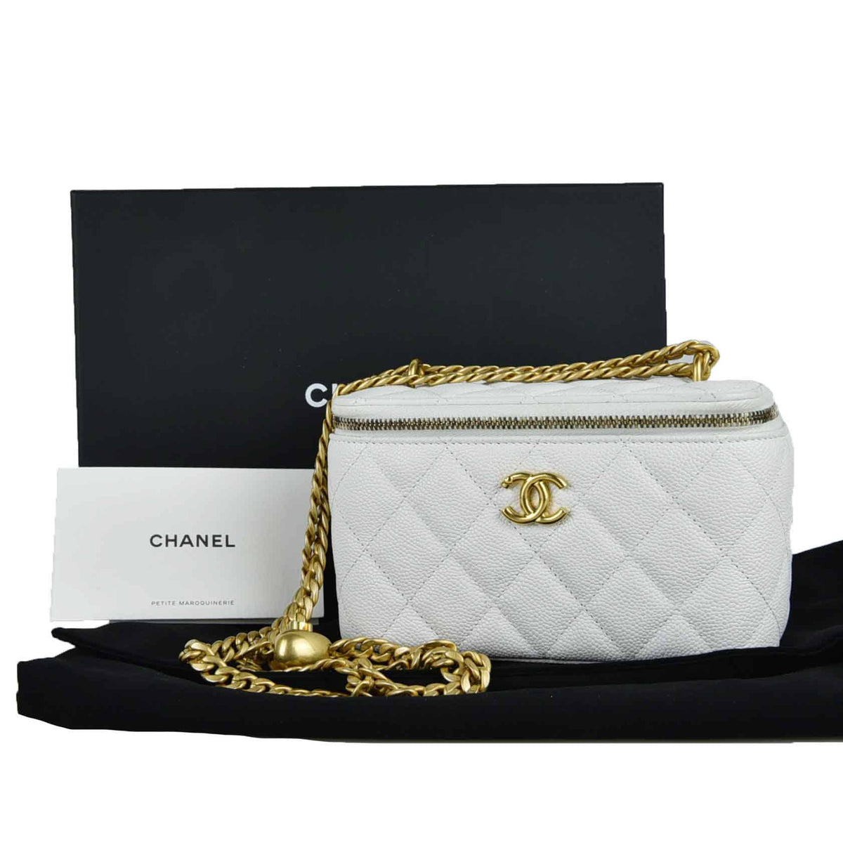 Small Caviar Heartball Vanity Crossbody Bag