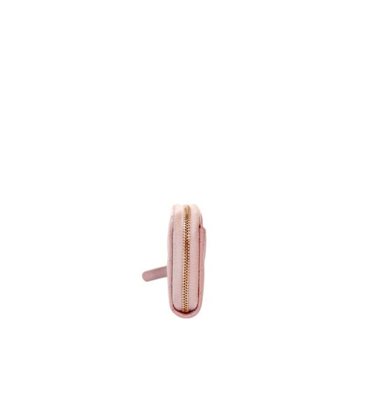 Chanel Pink Caviar Skin Zipped Card Wallet with Zip