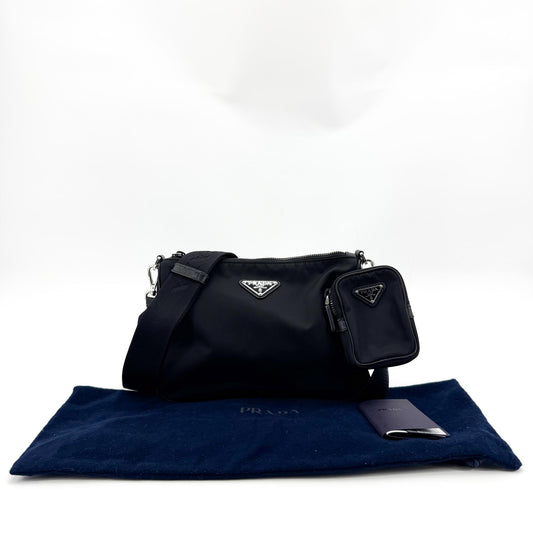 Prada Re-Nylon Saffiano Leather Shoulder Bag