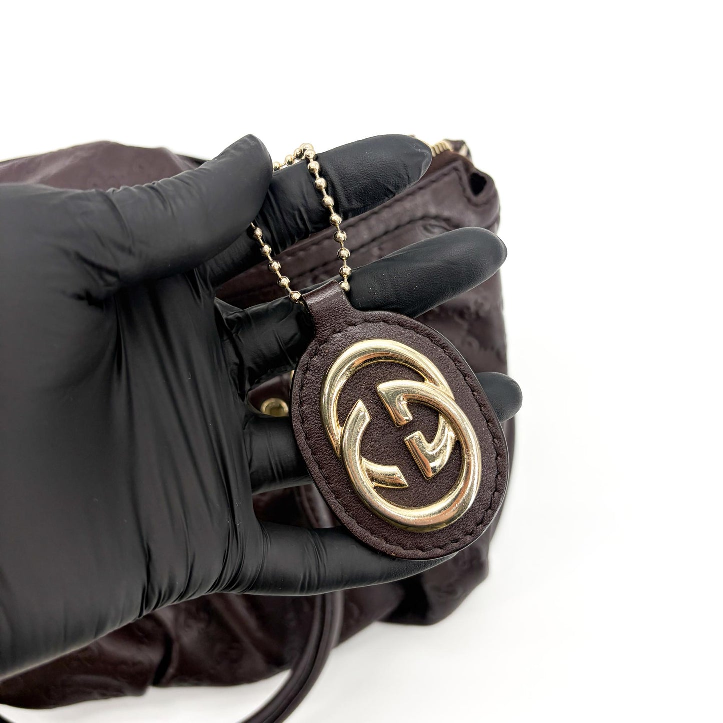 Gucci Guccissima Suki Medium Shoulder Tote Bag Dark Brown