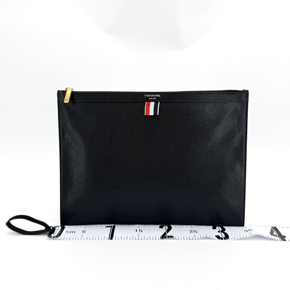 Thom Browne Pebble Grain Leather Medium Document Holder Navy