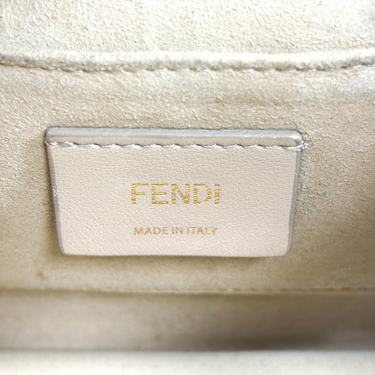 Fendi FF Embossed Khan You Medium Shoulder Bag Black Gold Hardware