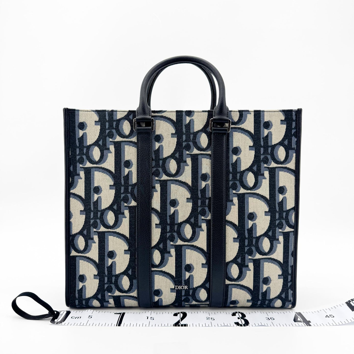 Sac Cabas Vertical Dior Oblique Jacquard Bleu Marine