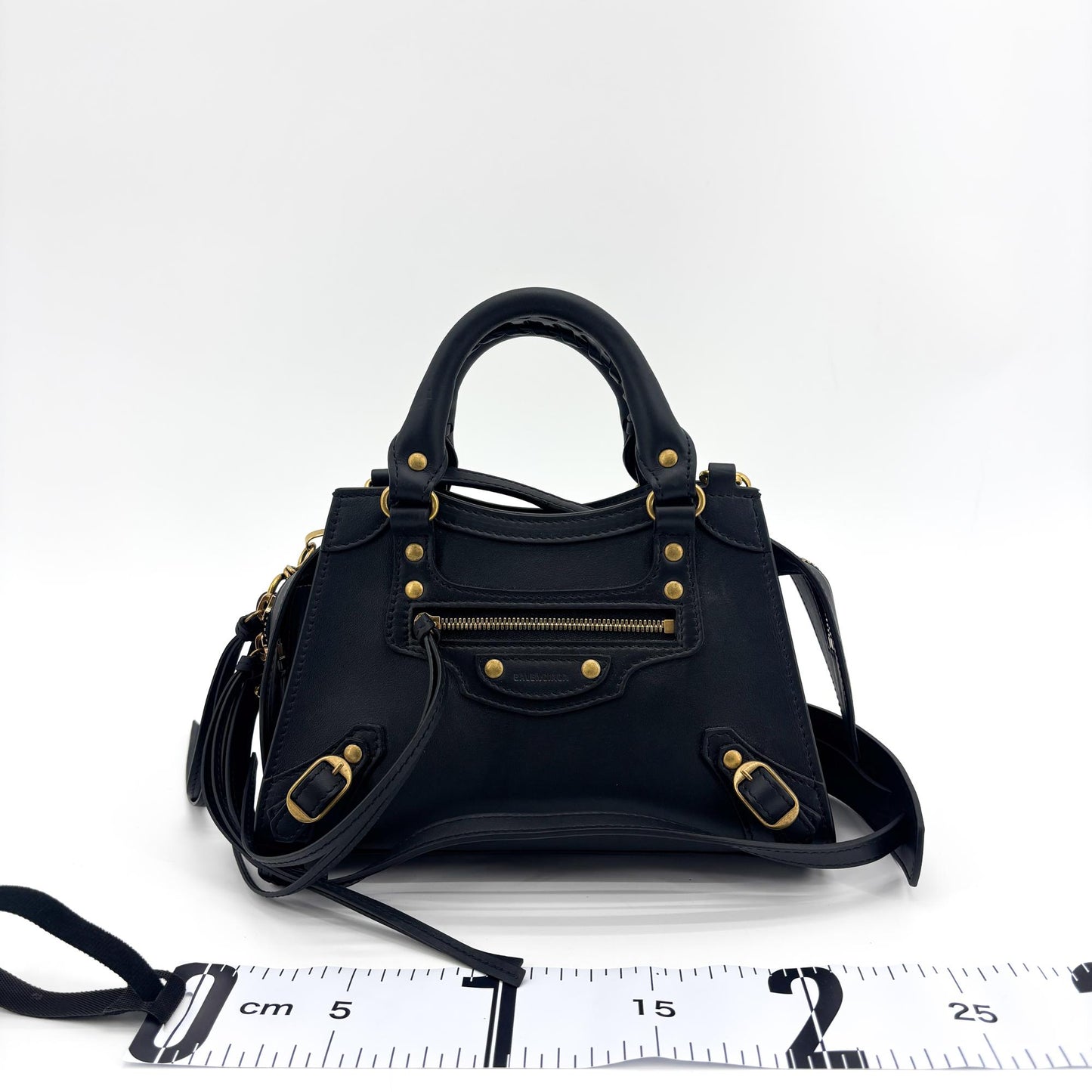 Balenciaga Neo Classic Mini Top Handle Bag Black Gold Hardware