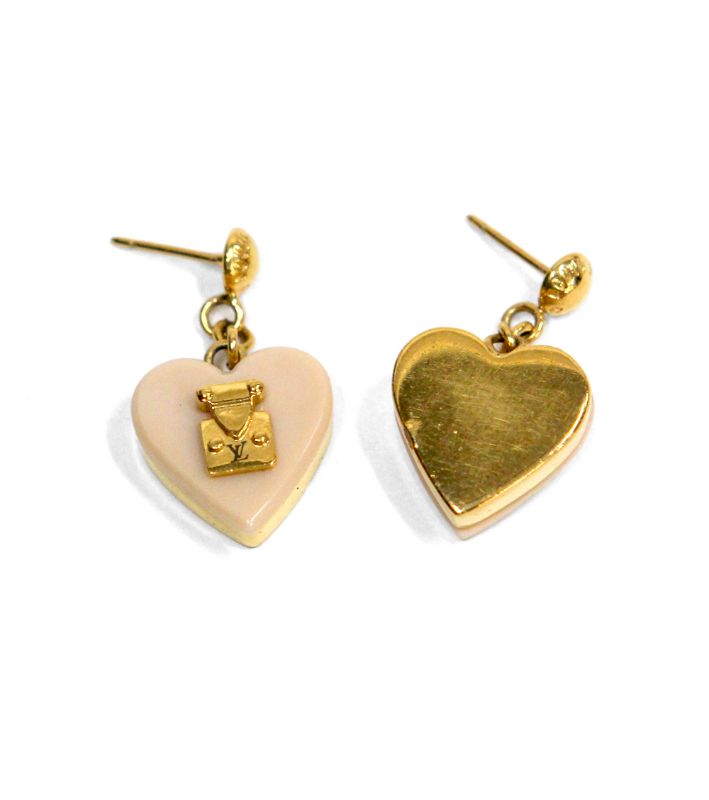 Louis Vuitton Lockme Heart Gold Earrings