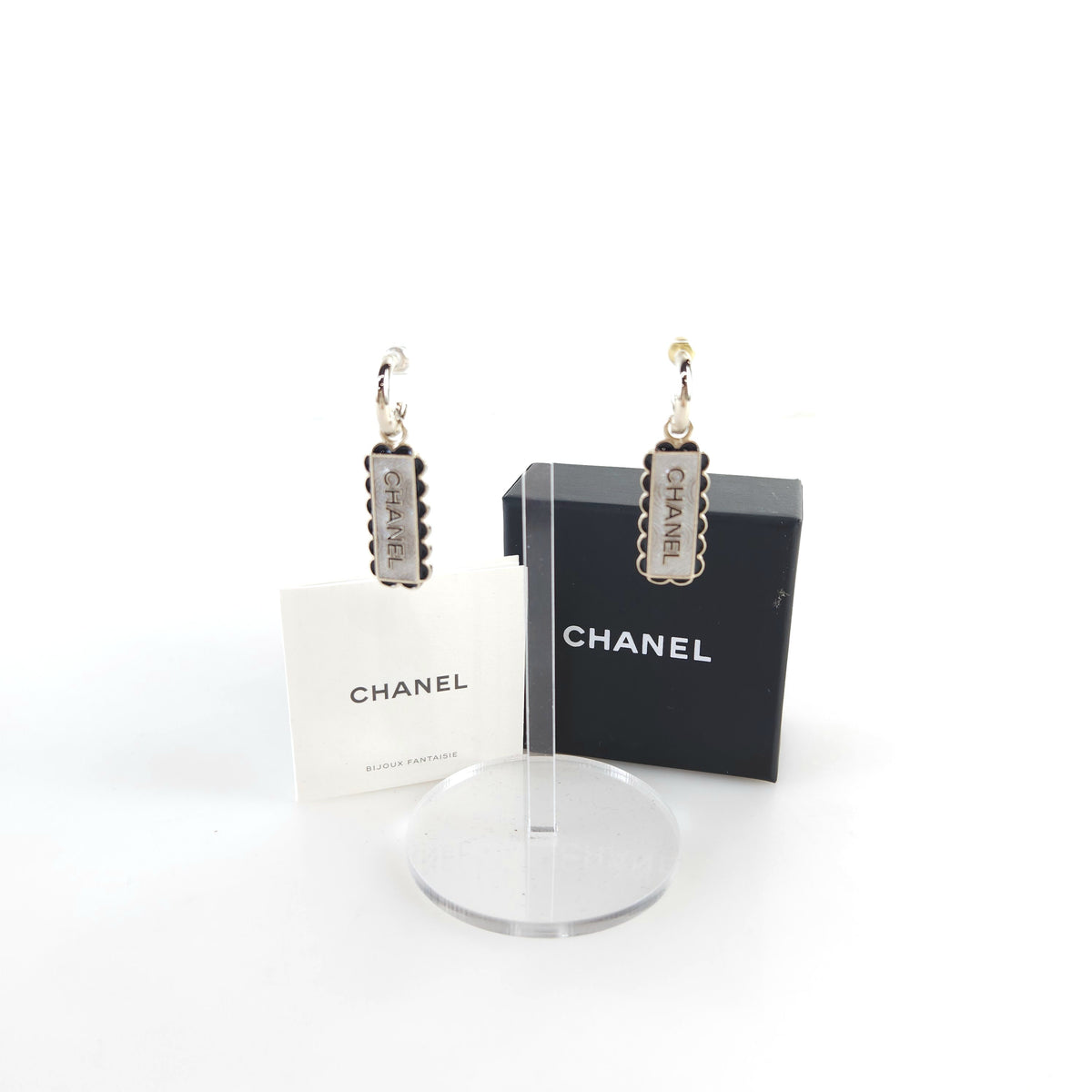 Lettering Logo Drop Earrings