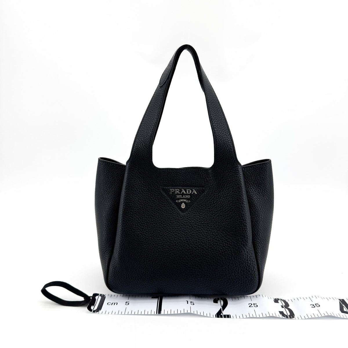 Prada Small Leather Tote Bag Black