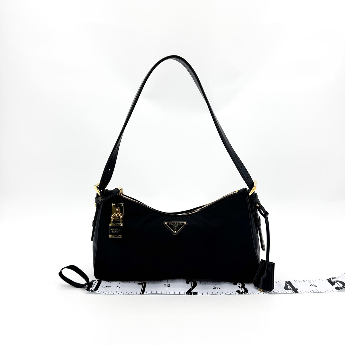 Prada Re-Ylon Crossbody Bag Black with Gold Hardware
