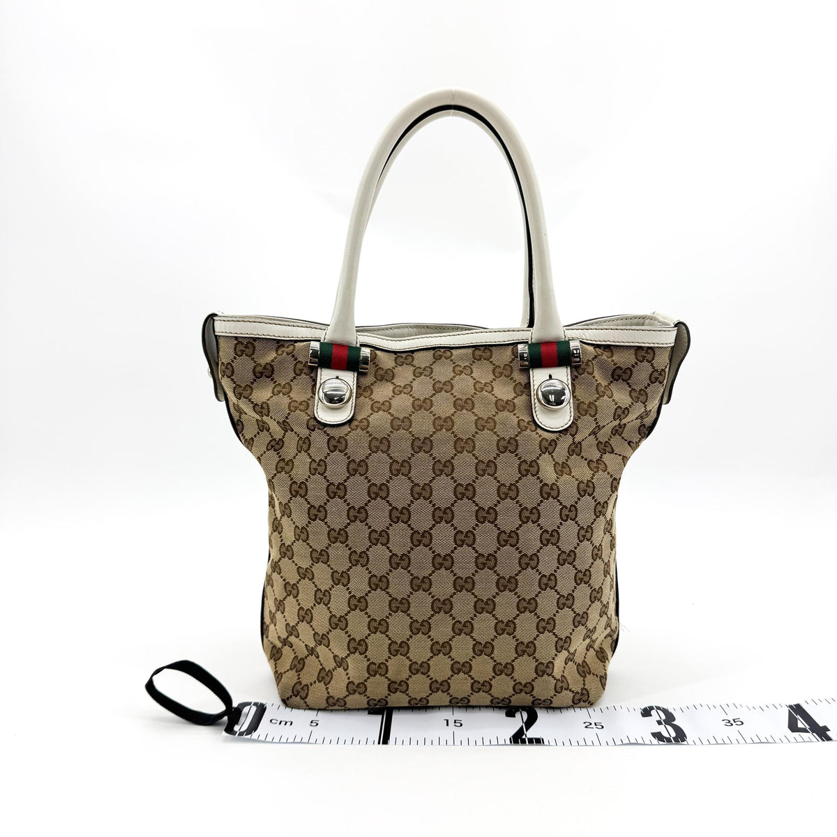 Gucci GG Canvas Princi Tote Bag Beige White